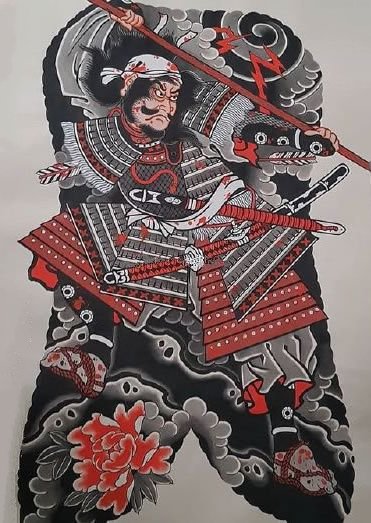 35款传统的大满背纹身手稿效果图赏析(21/35)