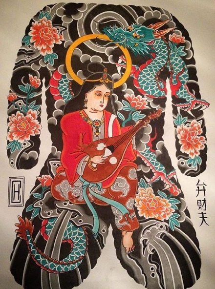 35款传统的大满背纹身手稿效果图赏析(14/35)