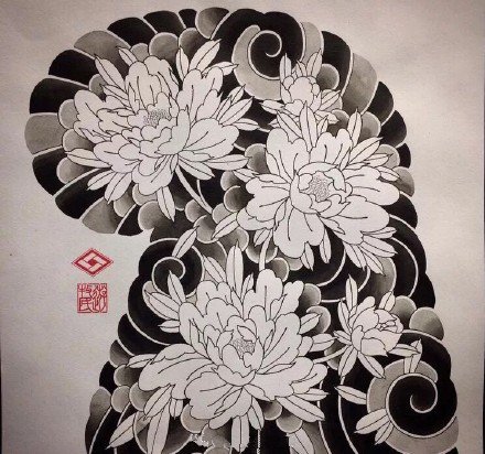 花卉主题的9款半甲纹身图片(7/9)