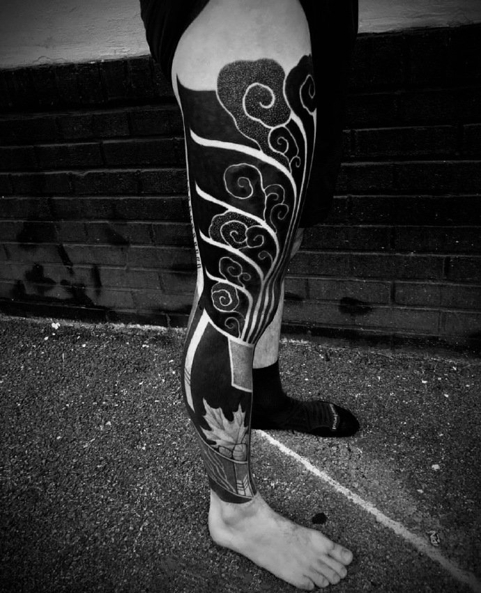 一朵黑云 暗黑色9款云朵纹身图案