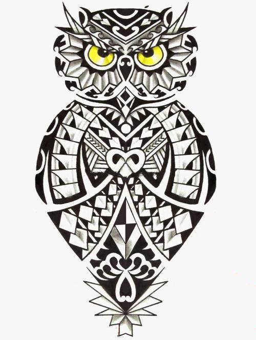 35款猫头鹰主题的纹身手稿图片(8/34)