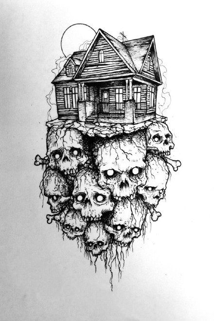 一组暗黑恶魔主题的纹身手稿图片(9/9)