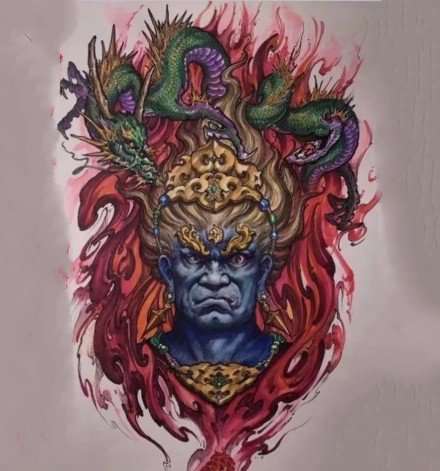 32款不动明王主题的纹身手稿 属鸡人的守护神(29/32)