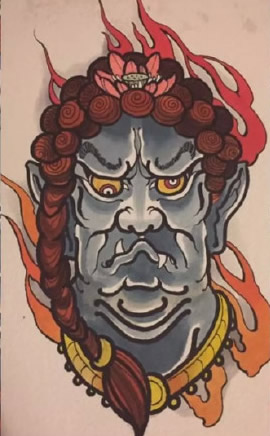 32款不动明王主题的纹身手稿 属鸡人的守护神(26/32)