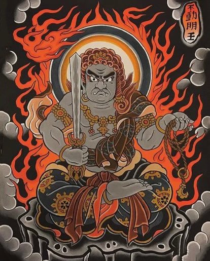 32款不动明王主题的纹身手稿 属鸡人的守护神(24/32)