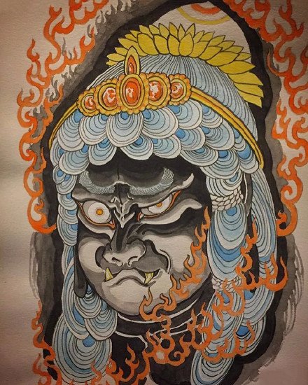 32款不动明王主题的纹身手稿 属鸡人的守护神(22/32)