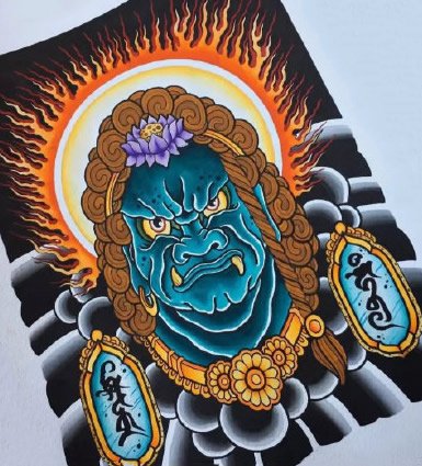 32款不动明王主题的纹身手稿 属鸡人的守护神(18/32)