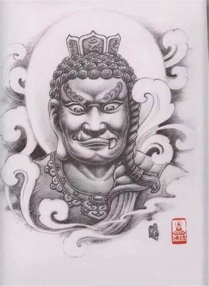 32款不动明王主题的纹身手稿 属鸡人的守护神(11/32)