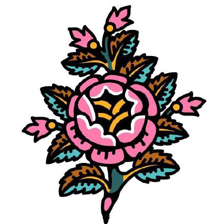 34款oldschool的漂亮彩色小图纹身手稿图片(31/34)