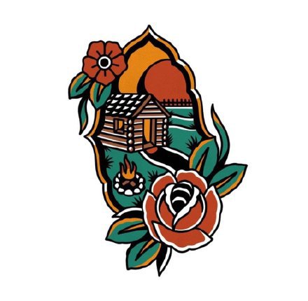 34款oldschool的漂亮彩色小图纹身手稿图片(24/34)