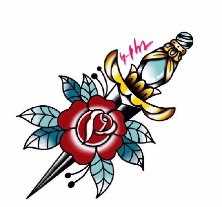 34款oldschool的漂亮彩色小图纹身手稿图片(21/34)