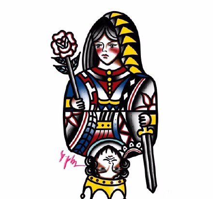 34款oldschool的漂亮彩色小图纹身手稿图片(20/34)