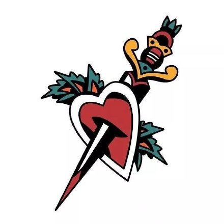 34款oldschool的漂亮彩色小图纹身手稿图片(14/34)