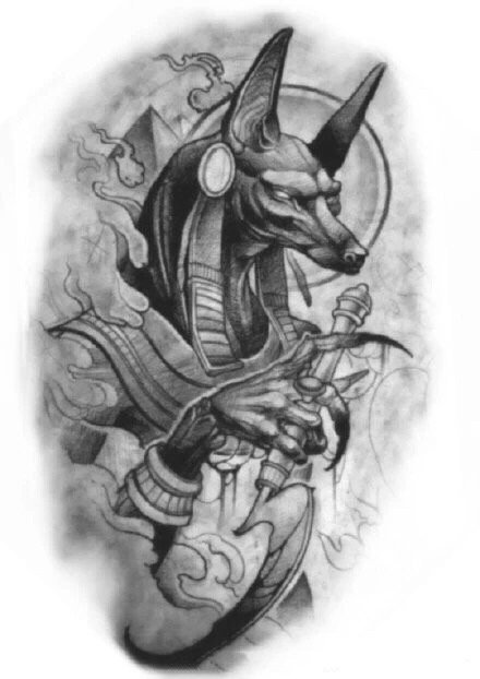 埃及死神阿努比斯的17款纹身手稿图片(5/17)