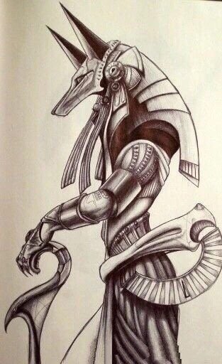 埃及死神阿努比斯的17款纹身手稿图片(3/17)