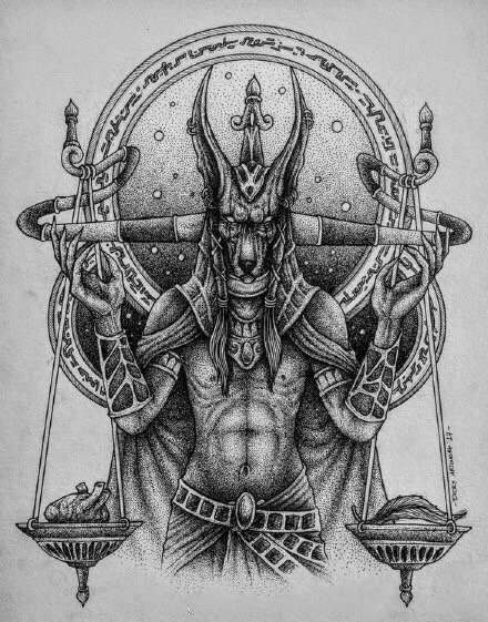 埃及死神阿努比斯的17款纹身手稿图片(4/17)