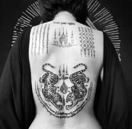 老虎和泰国刺符搭配的9款纹身图案作品
