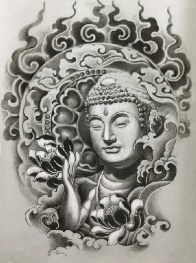 传统的36款佛像主题的佛祖纹身手稿图(33/36)