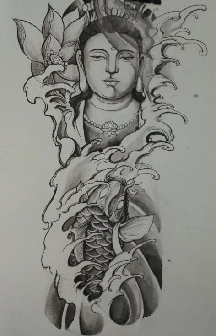 传统的36款佛像主题的佛祖纹身手稿图(25/36)