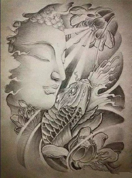 传统的36款佛像主题的佛祖纹身手稿图(24/36)