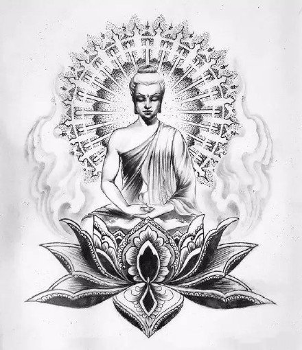 传统的36款佛像主题的佛祖纹身手稿图(23/36)