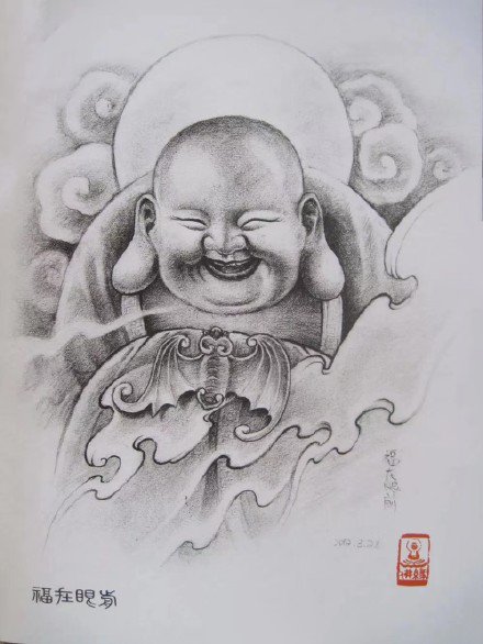 传统的36款佛像主题的佛祖纹身手稿图(18/36)