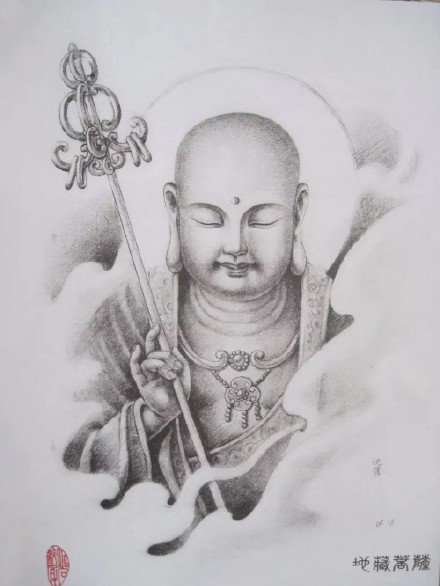 传统的36款佛像主题的佛祖纹身手稿图(14/36)