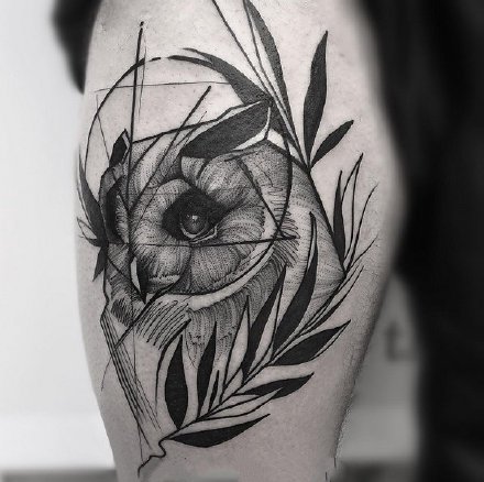 创意的9款线条设计黑灰纹身作品