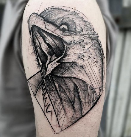 创意的9款线条设计黑灰纹身作品