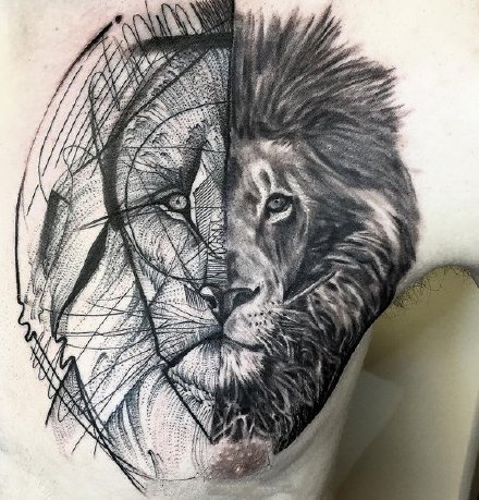 创意的9款线条设计黑灰纹身作品