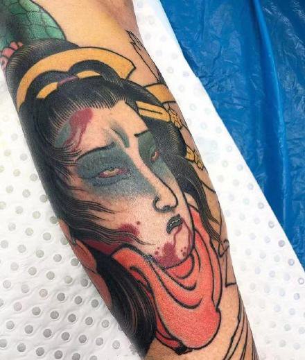 日式生首的9款纹身作品图片