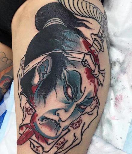 日式生首的9款纹身作品图片