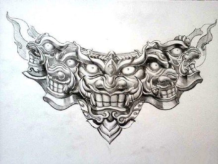 35款大花胸的纹身效果图素材手稿欣赏(27/35)