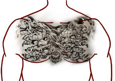 35款大花胸的纹身效果图素材手稿欣赏(21/35)