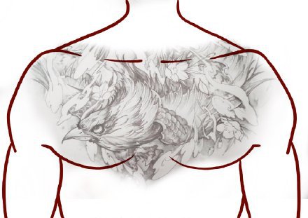 35款大花胸的纹身效果图素材手稿欣赏(18/35)