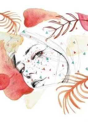 创意的一组水彩女郎纹身手稿素材图片(3/9)