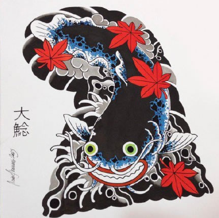 35款日式等半甲纹身主题的手稿图片(30/35)