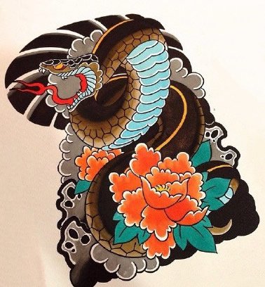 35款日式等半甲纹身主题的手稿图片(29/35)