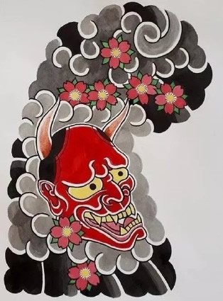 35款日式等半甲纹身主题的手稿图片(20/35)