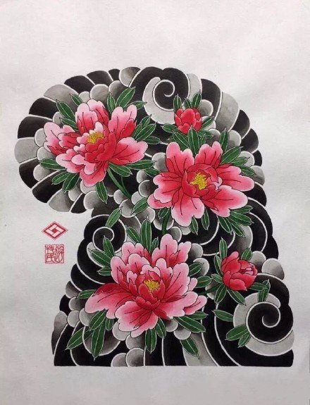 35款日式等半甲纹身主题的手稿图片(18/35)