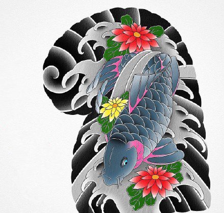 35款日式等半甲纹身主题的手稿图片(15/35)