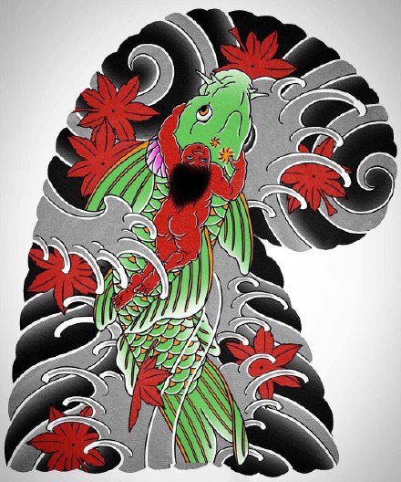 35款日式等半甲纹身主题的手稿图片(14/35)