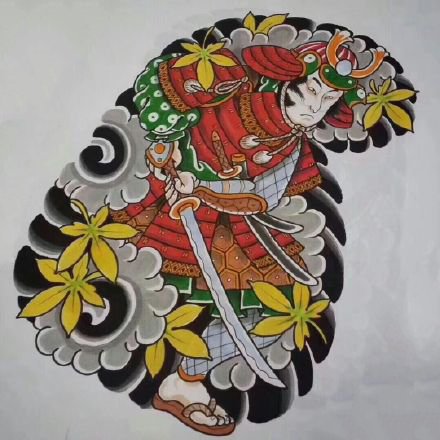 35款日式等半甲纹身主题的手稿图片(9/35)