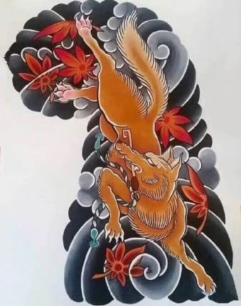 35款日式等半甲纹身主题的手稿图片(7/35)