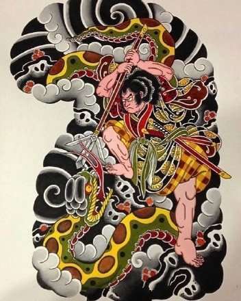 35款日式等半甲纹身主题的手稿图片(5/35)