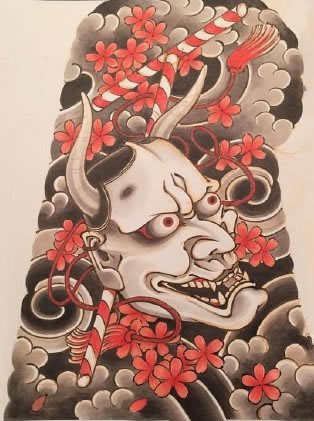 35款日式等半甲纹身主题的手稿图片(3/35)