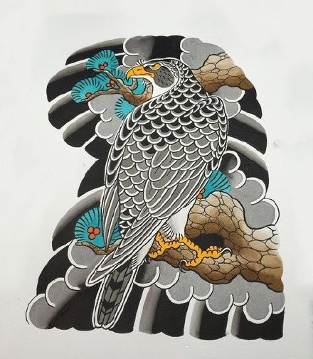 35款日式等半甲纹身主题的手稿图片(4/35)