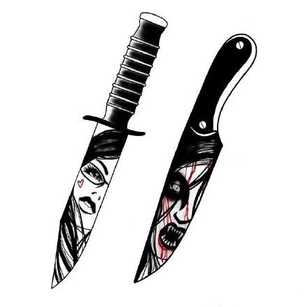 9组好看的小刀匕首纹身素材图片(8/9)