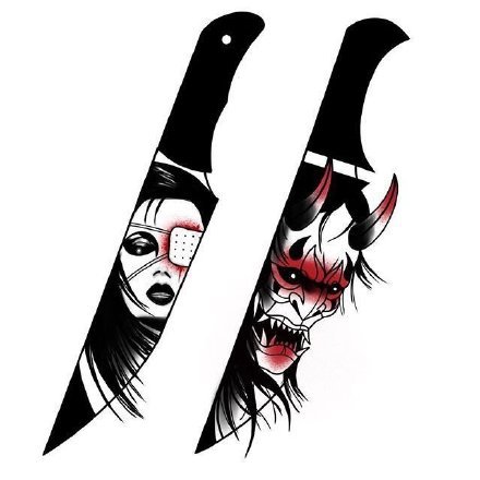 9组好看的小刀匕首纹身素材图片(4/9)