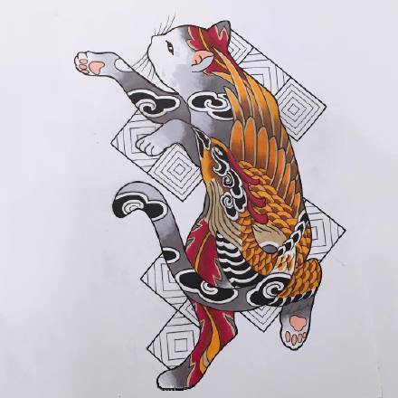 34款日式传统彩色小图纹身素材图片(33/34)